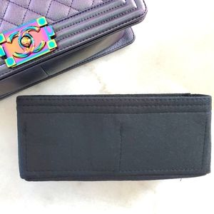 Organizer Shaper Protector Insert fits Chanel Old Medium BOY Bag Pockets Black
